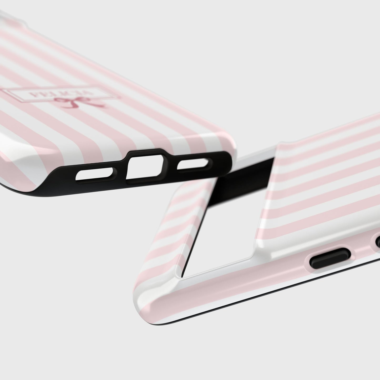 Personalisable Striped Design (Baby Pink) Phone Case for Google Pixel