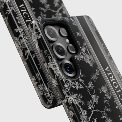 Personalisable Vintage Toile de Jouy Design (Black Edition) Phone Case for Galaxy S series Phones