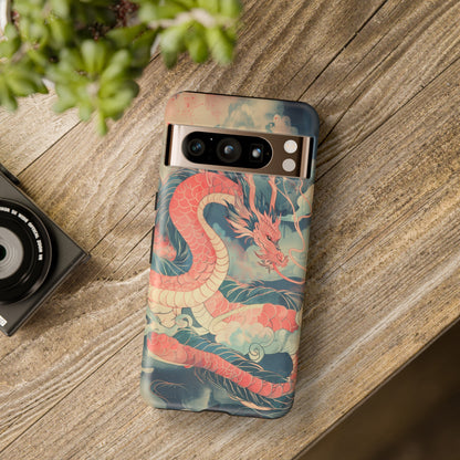 Retro Japanese Pink Dragon Design Google Pixel Phone Case