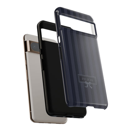 Personalisable Striped Design (Navy) Phone Case for Google Pixel
