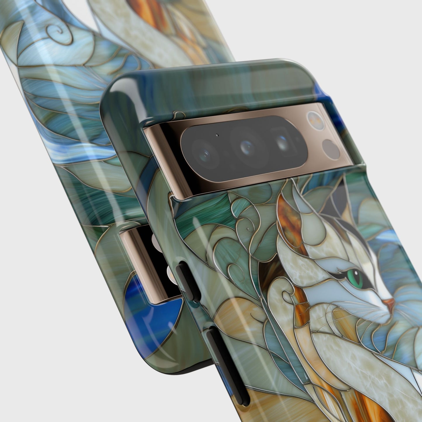 Cat Abstract Stained Glass Design Google Pixel Phone Case