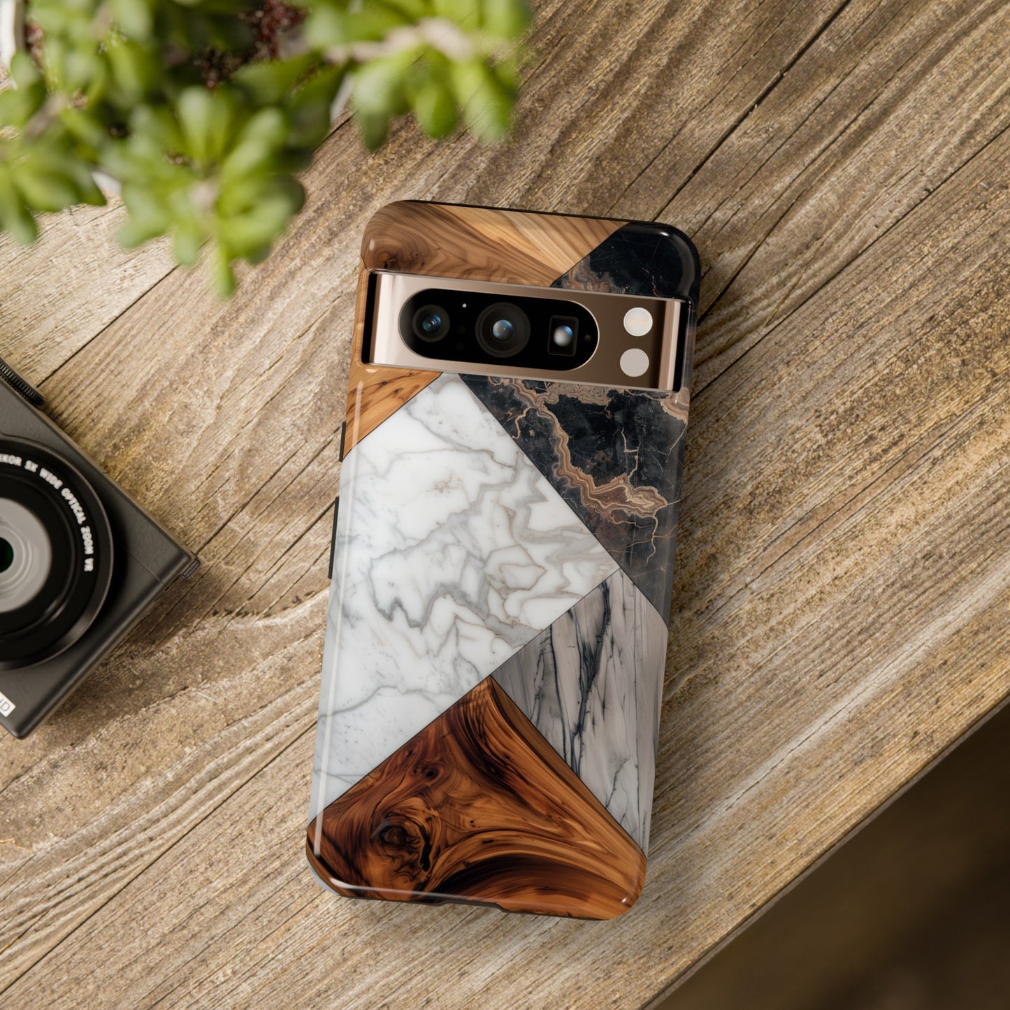 Wood Marble Design Google Pixel Phone Case