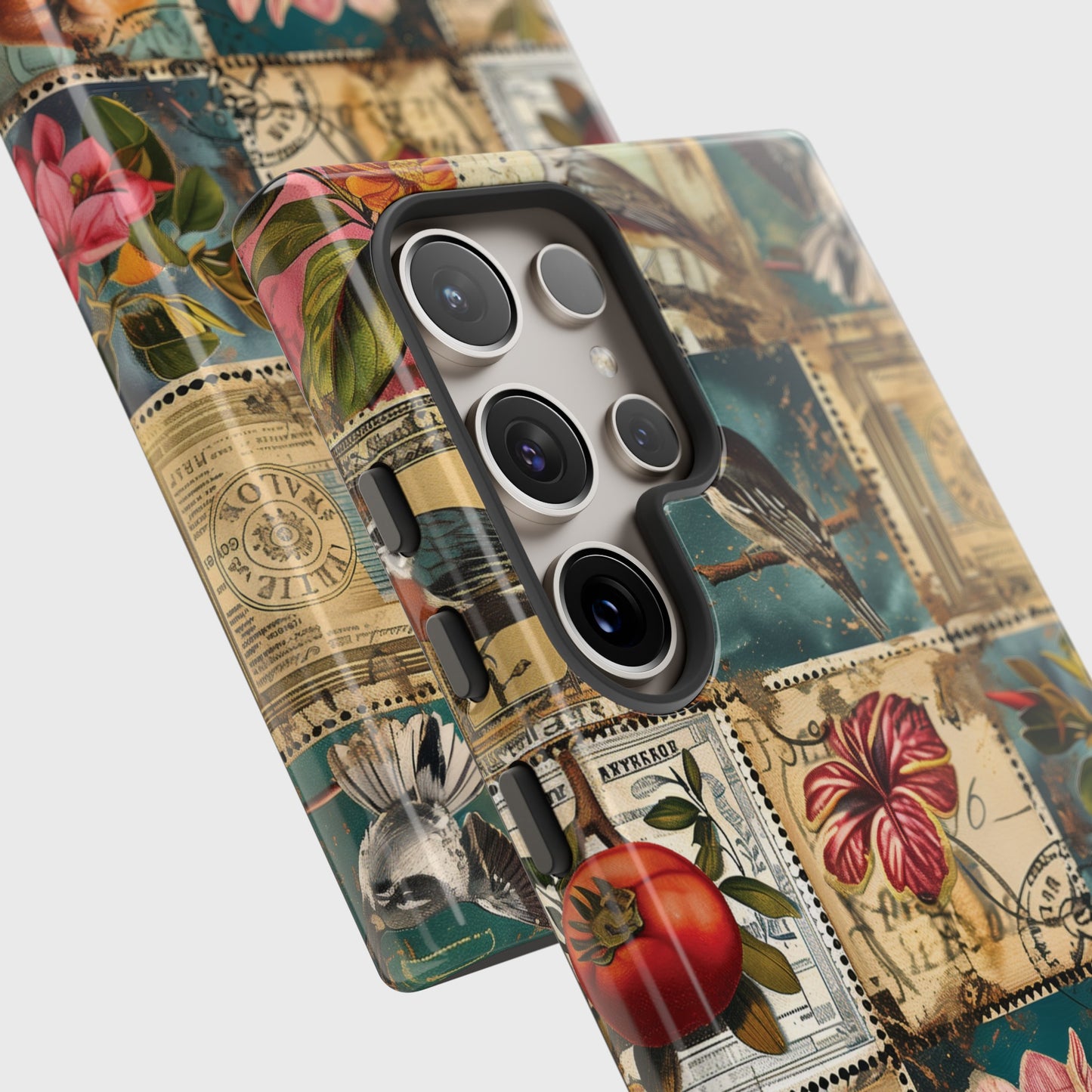 Old Vintage Stamps Collage Design Samsung Phone Case