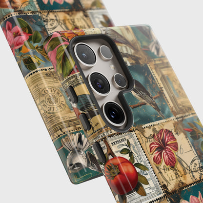 Old Vintage Stamps Collage Design Samsung Phone Case