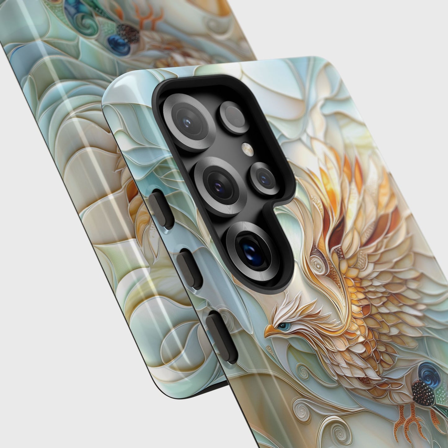 Majestic Phoenix Stained Glass Design Phone Case for Galaxy S series Phones