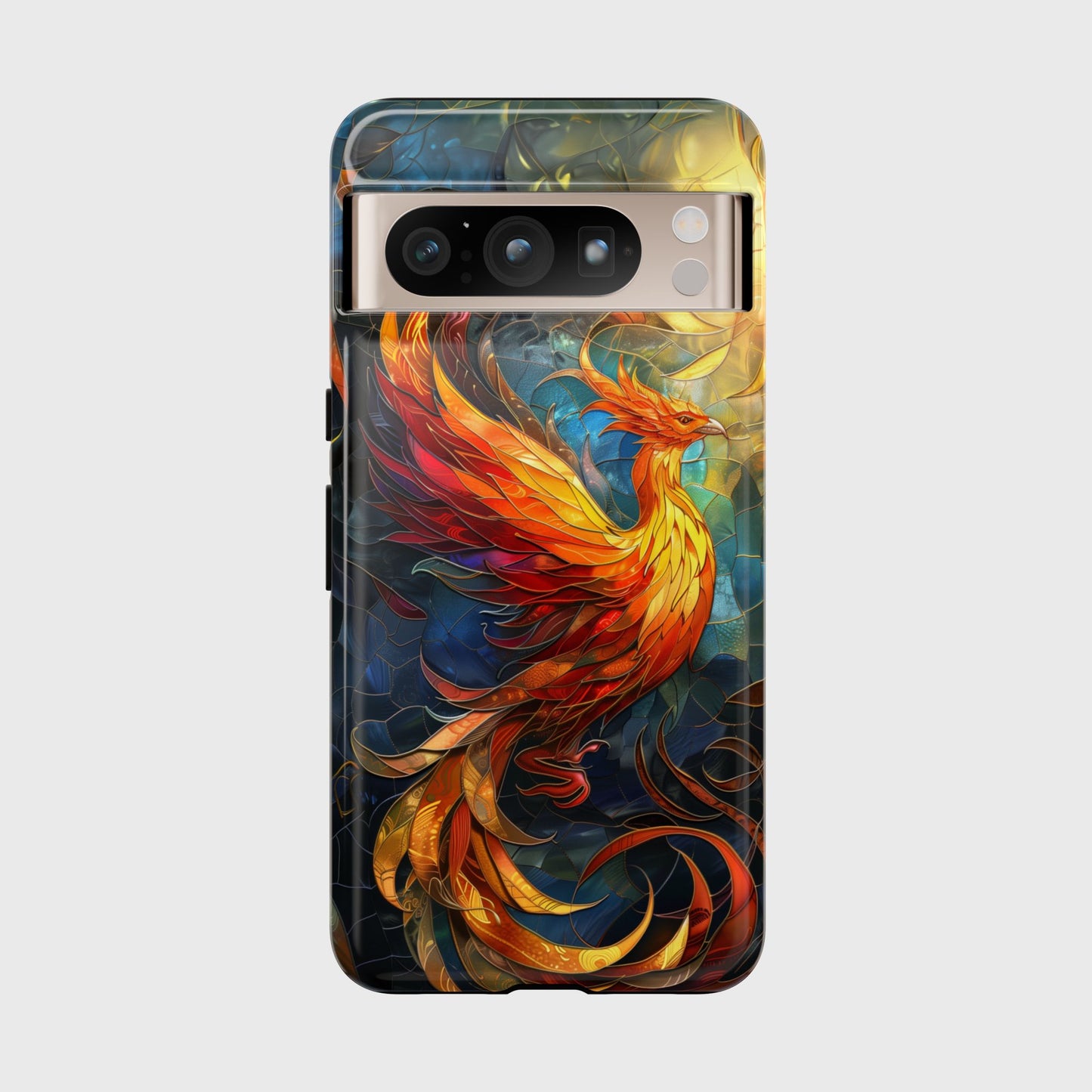 Mythical Phoenix Stained Glass Design Google Pixel Phone Case