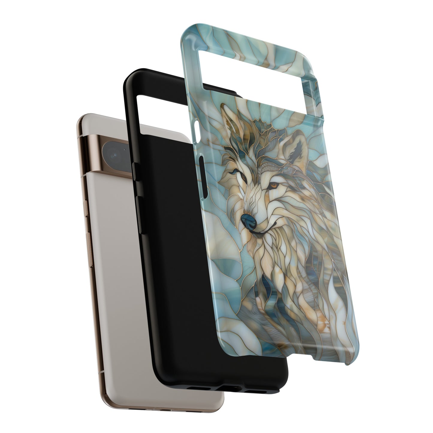 Majestic Wolf Stained Glass Design Google Pixel Phone Case