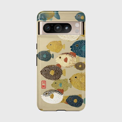 The Vintage Fugu – Retro Pufferfish Design Phone Case for Google Pixel