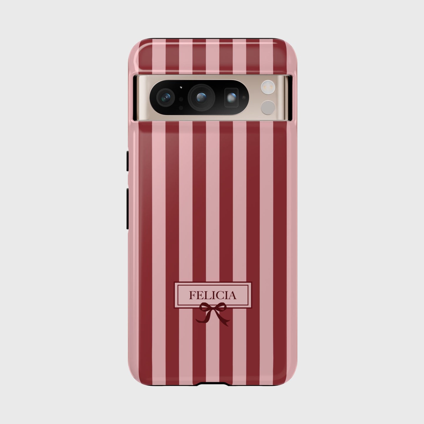 Personalisable Striped Design (Red) Phone Case for Google Pixel