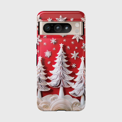 Christmas Tree Paper Quilling Art Design Google Pixel Phone Case