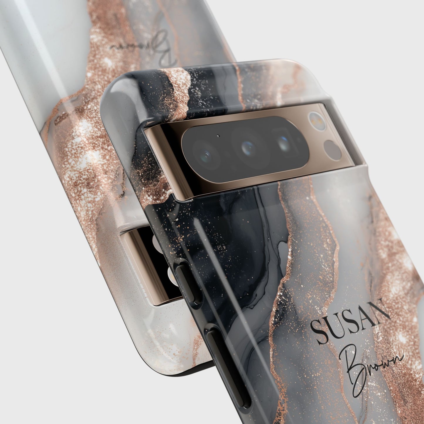 Personalised Luxury RoseGold Marble Design Phone Case for Google Pixel