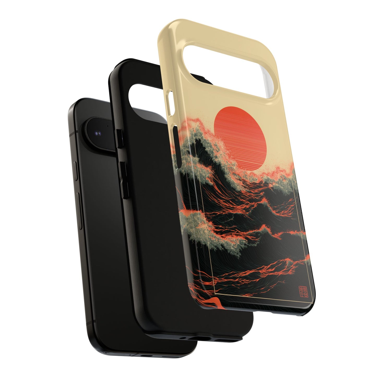 The Kyokujitsu Exhibition – Framed Rising Sun Wave Phone Case for Google Pixel