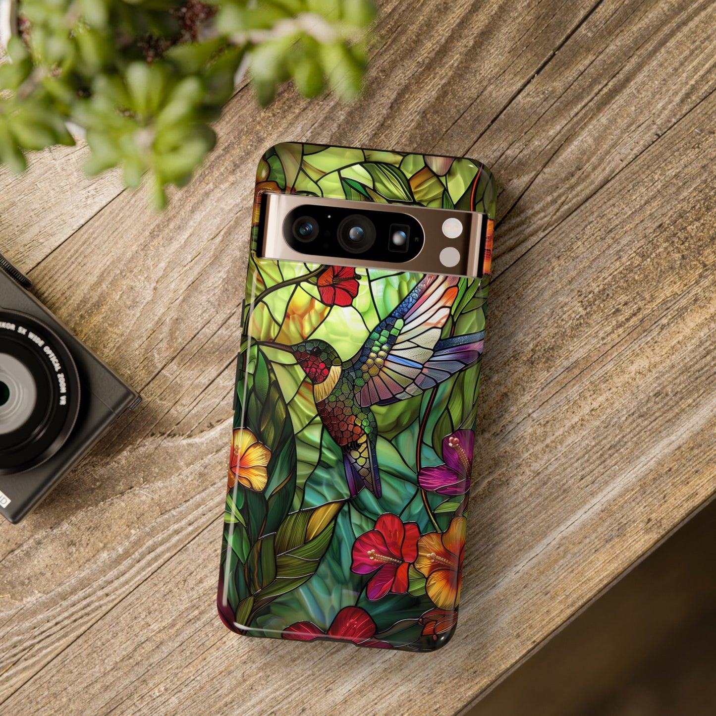 Colourful Hummingbird Stained Glass Design Google Pixel Phone Case