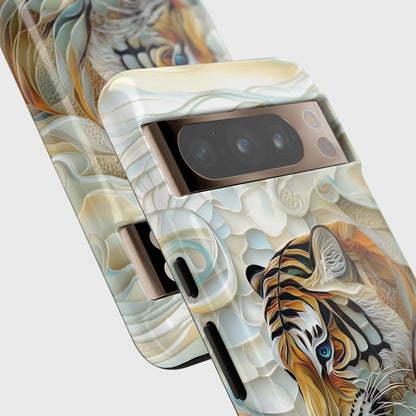 Majestic Tiger Stained Glass Design Phone Case for Google Pixel