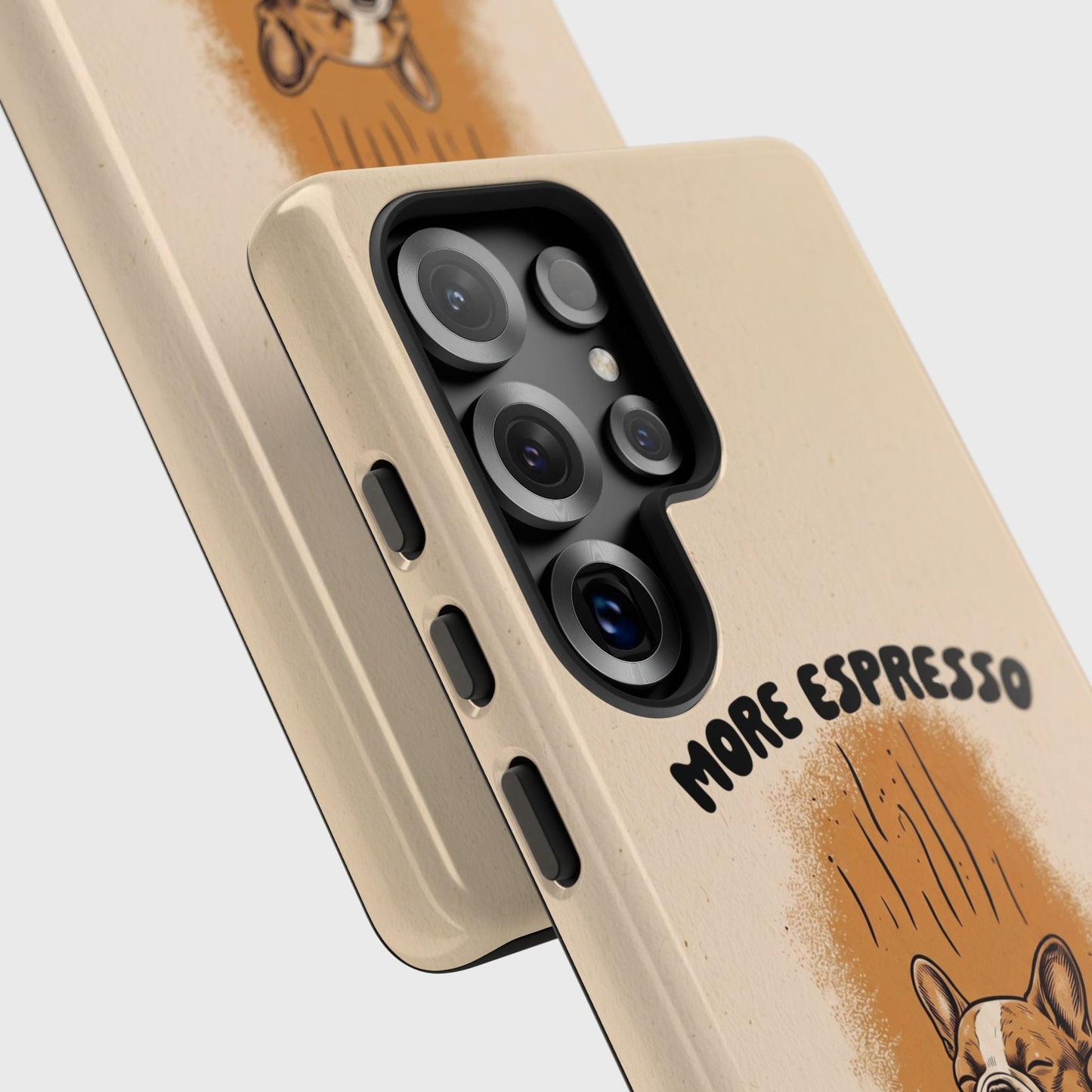 More Espresso, Less Depresso – Frenchie Coffee Design Phone Case for Galaxy S series Phones