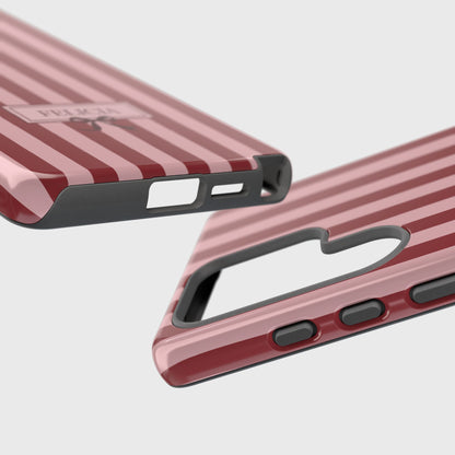 Personalisable Striped Design (Red) Phone Case for Galaxy S series Phones