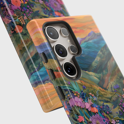 Flower Blossom Mountain Landscape Design Samsung Phone Case