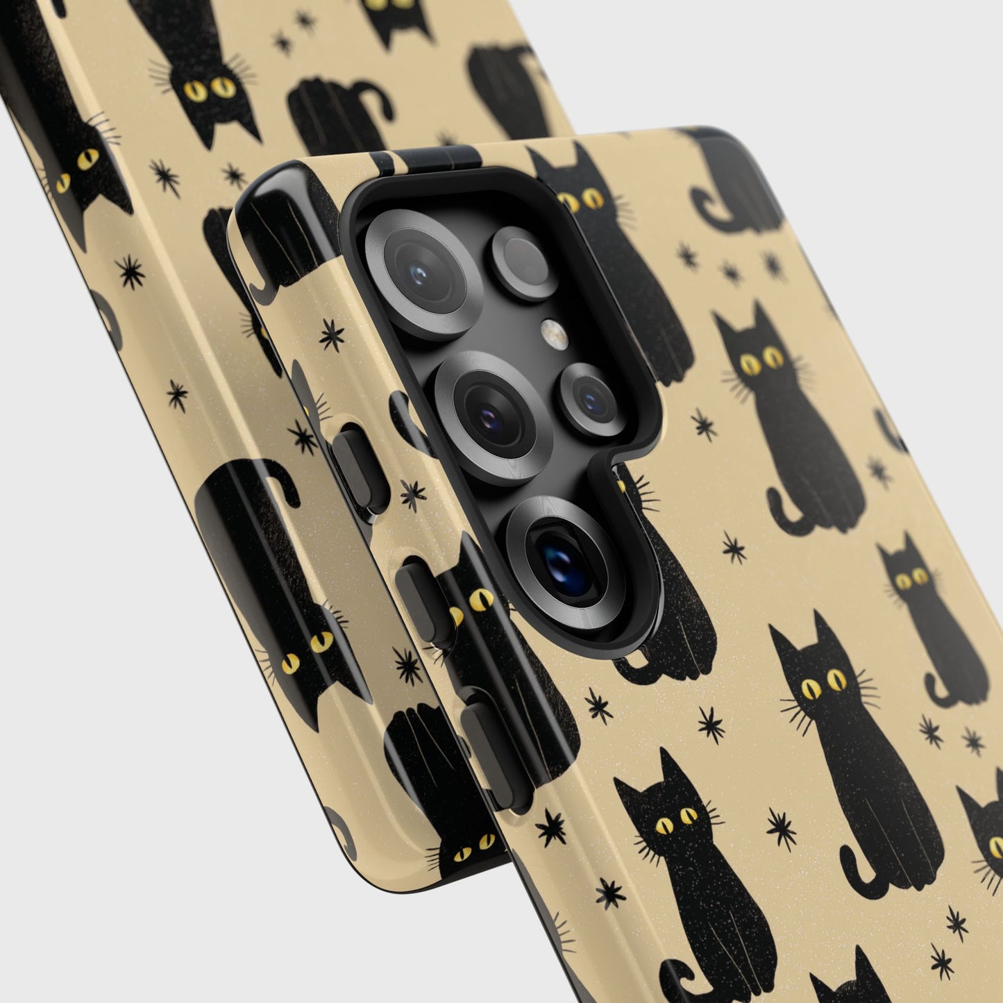 Black Cat Charm Design Phone Case for Galaxy S series Phones