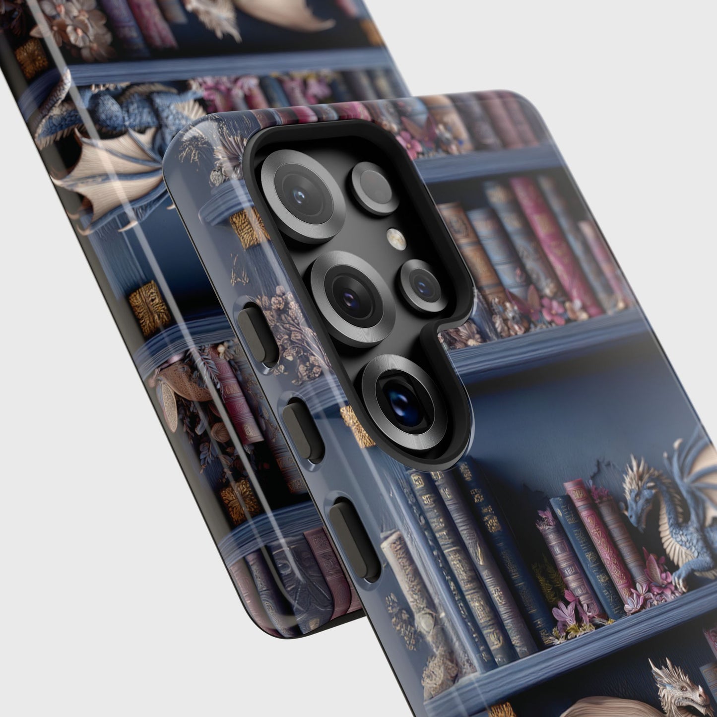 Fantasy Dragon Bookshelf Design Phone Case for Galaxy S series Phones