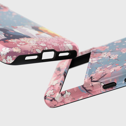 Kawaii Cat Watching Sakura Design Google Pixel Phone Case