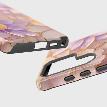 Elegant Pink Purple Floral Design Case for Galaxy S series Phones