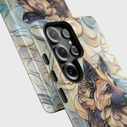 German Shepherd Stained Glass Design Phone Case for Galaxy S series Phones