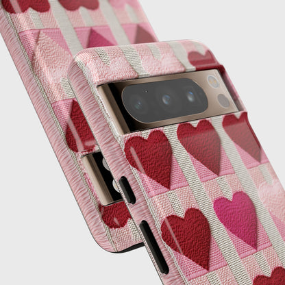 Knitted Heart Pattern Design Phone Case for Google Pixel