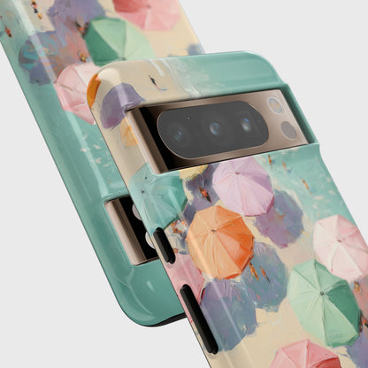 The Pastel Riviera – Aerial Beach Design Phone Case for Google Pixel