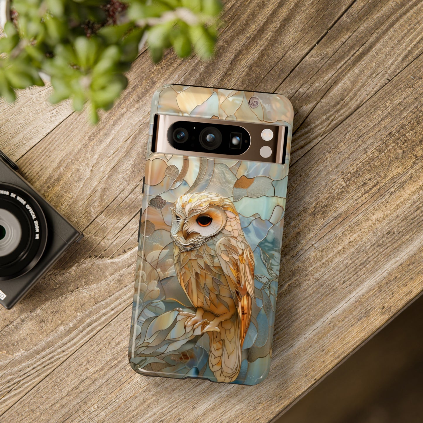 Elegant Owl Stained Glass Design Google Pixel Phone Case