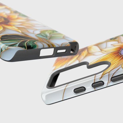 Elegant Sunflowers Stained Glass Design Phone Case for Galaxy S series Phones