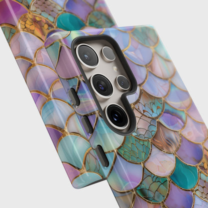 Mermaid Scale Mosaic Stained Glass Design Samsung Phone Case