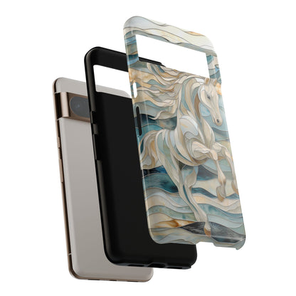 White Horse Stained Glass Design Google Pixel Phone Case