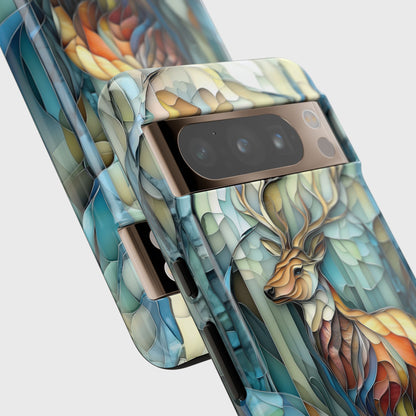 Majestic Stag Stained Glass Design Phone Case for Google Pixel