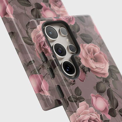 Vintage Style Rose Pattern Design Samsung Phone Case