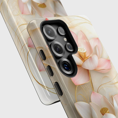 Elegant Lotus Design Phone Case for Galaxy S series Phones