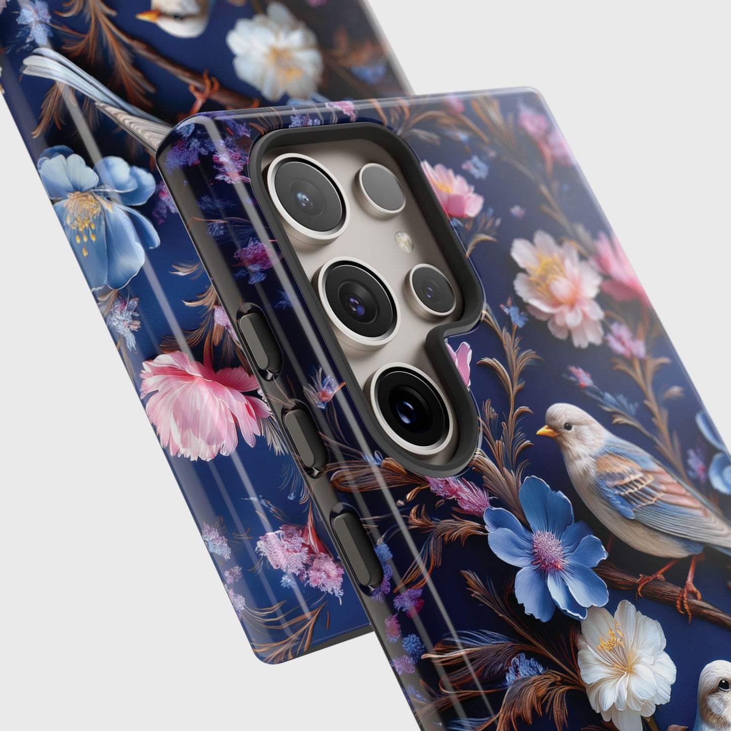 William Moris Inspired 3D Birds Floral Design Samsung Phone Case