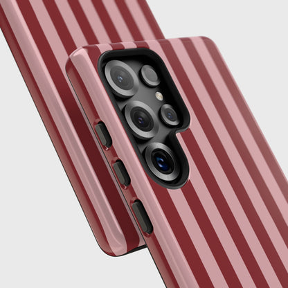 Personalisable Striped Design (Red) Phone Case for Galaxy S series Phones