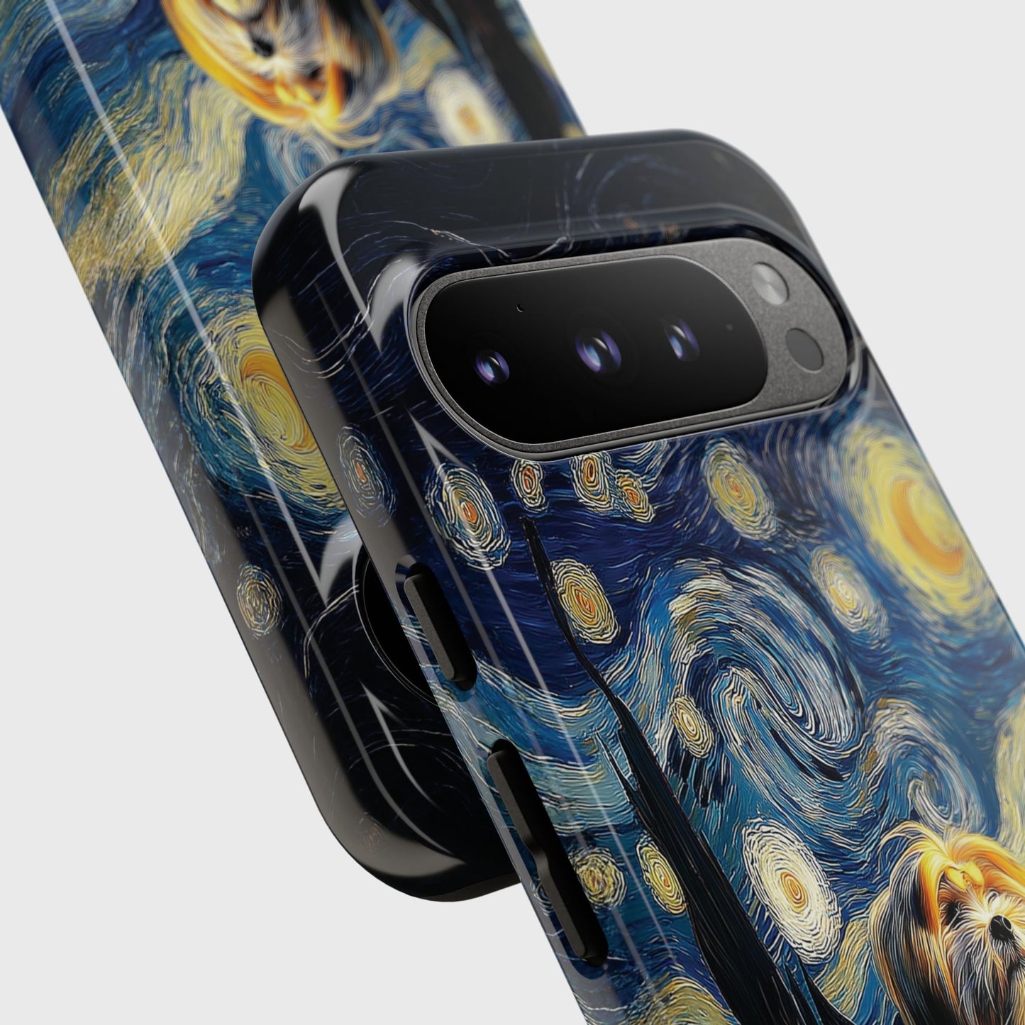 The Starry Night Stargazer – Custom Impressionist Pet Phone Case for Google Pixel