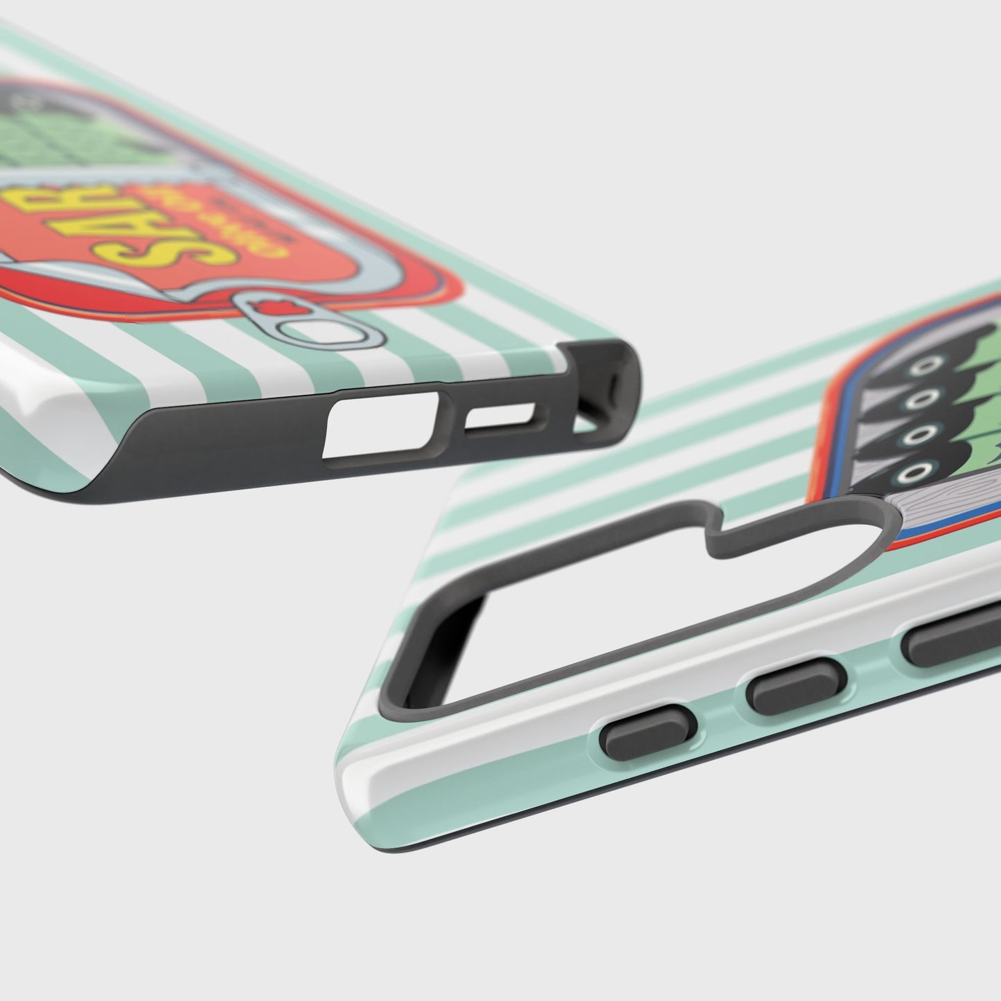 The Vintage Sardine Tin – Pop-Art Striped Design Phone Case for Galaxy S series Phones (Mint)