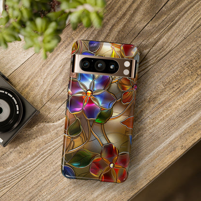 Wild Flowers Stained Glass Design Google Pixel Phone Case