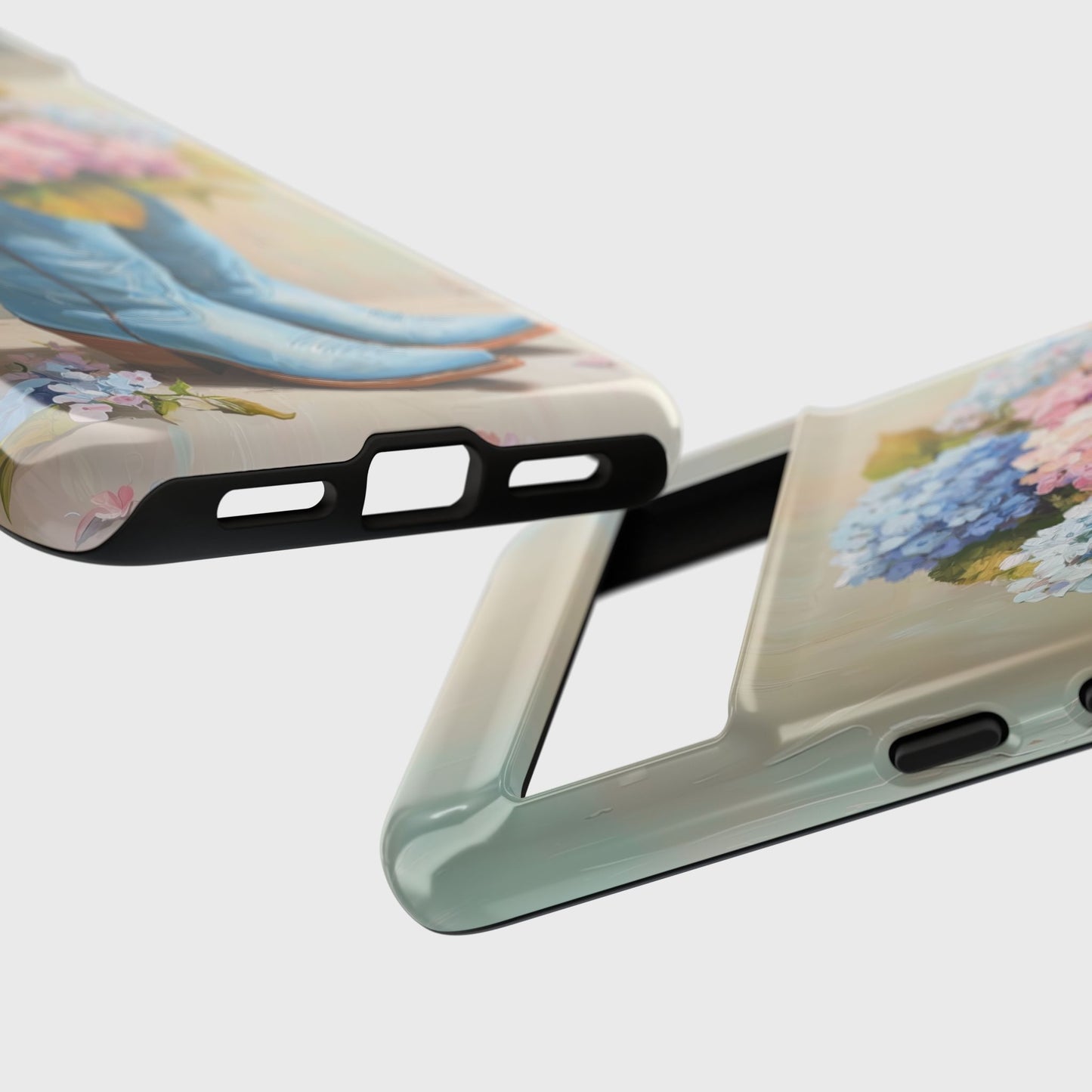 The Country Coquette – Impasto Boot & Hydrangea Design Phone Case for Google Pixel