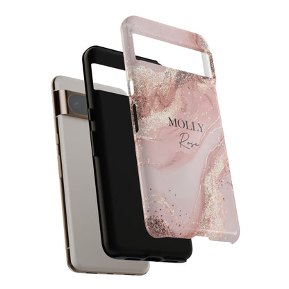 Personalised Luxury Pink Marble Design Phone Case for Google Pixel