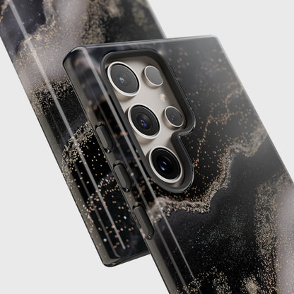 Black Marble Design Samsung Phone Case