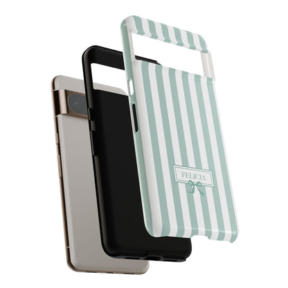 Personalisable Striped Design (Blue) Phone Case for Google Pixel