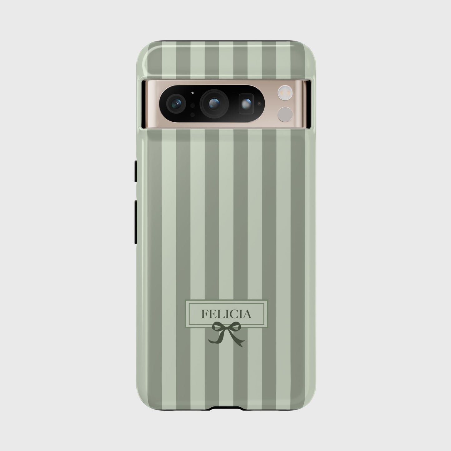 Personalisable Striped Design (Green) Phone Case for Google Pixel