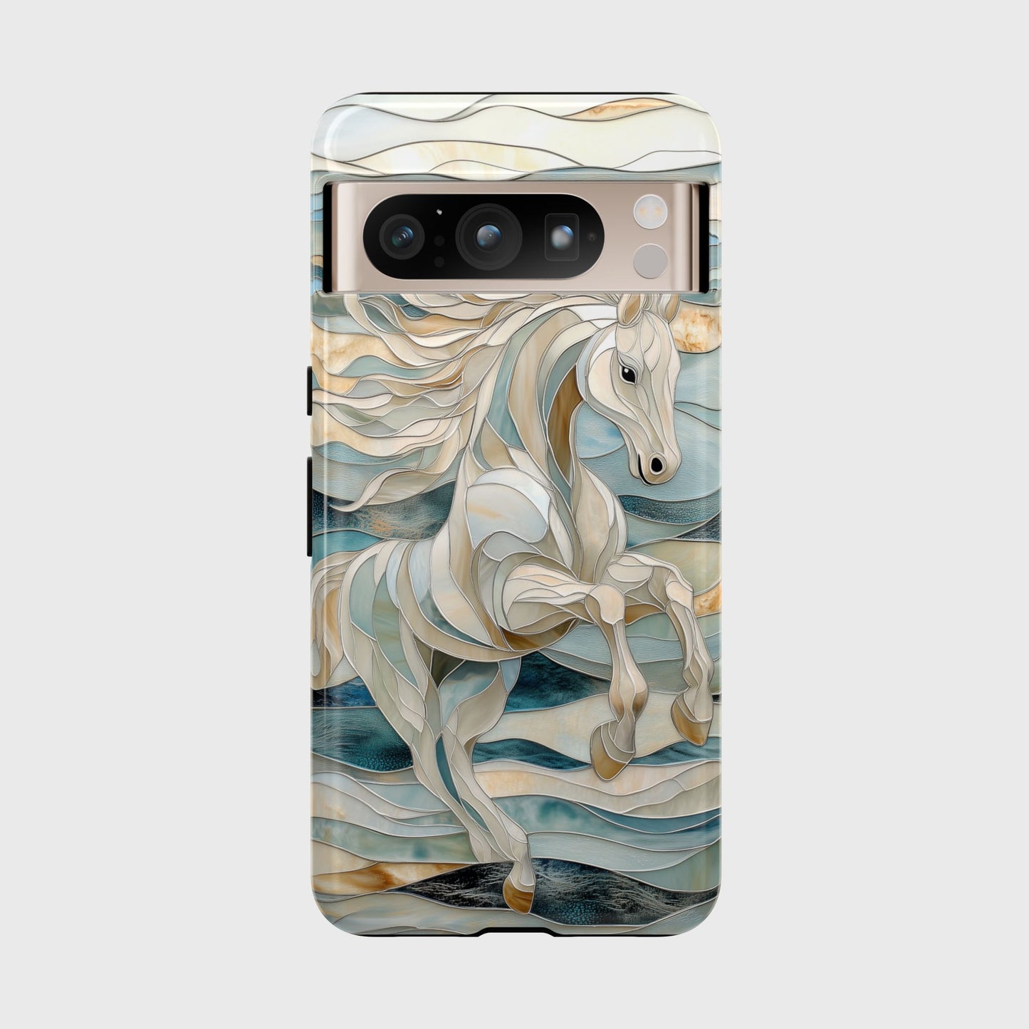 White Horse Stained Glass Design Google Pixel Phone Case