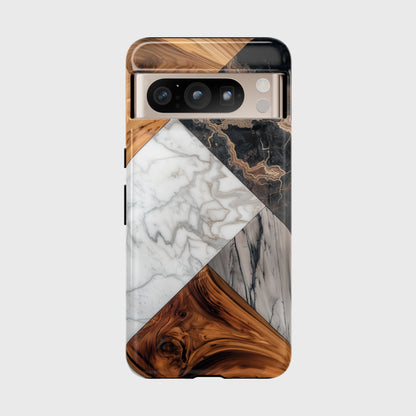 Wood Marble Design Google Pixel Phone Case