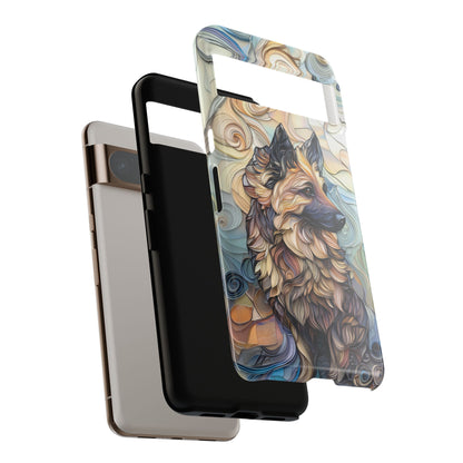 German Shepherd Stained Glass Design Phone Case for Google Pixel