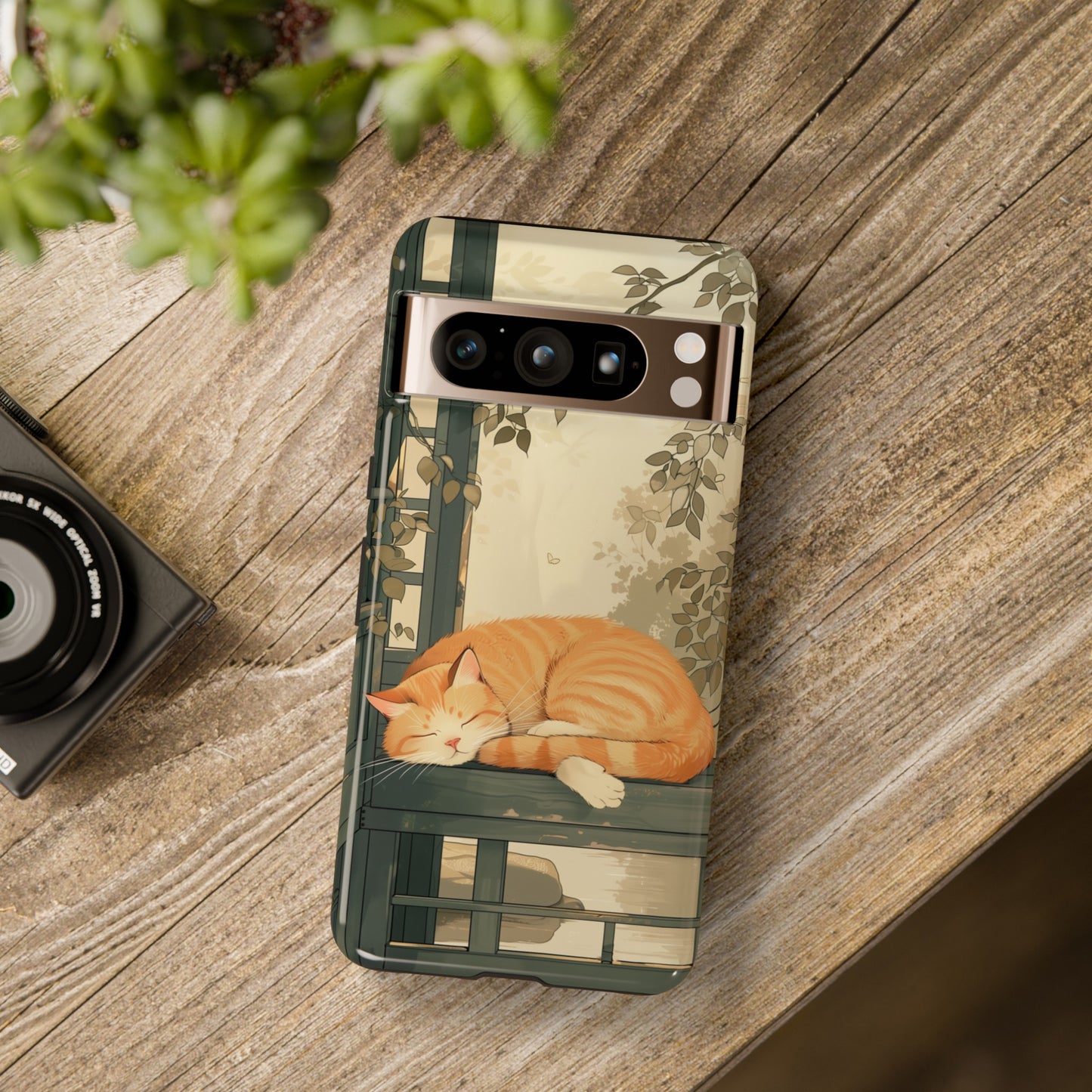 Sleeping Cat in Japanese Art Painting Design Google Pixel Phone Case