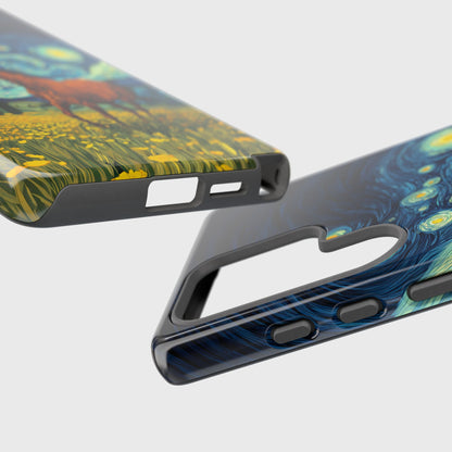 Starry Night Stallion Design Phone Case for Galaxy S series Phones